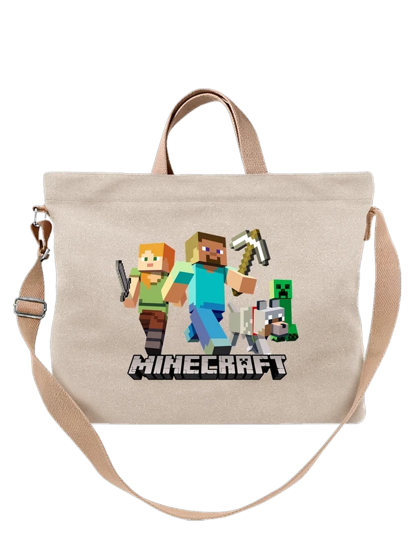 Сумка Minecraft Майнкрафт Стив и Алекс — Белая, фото 1