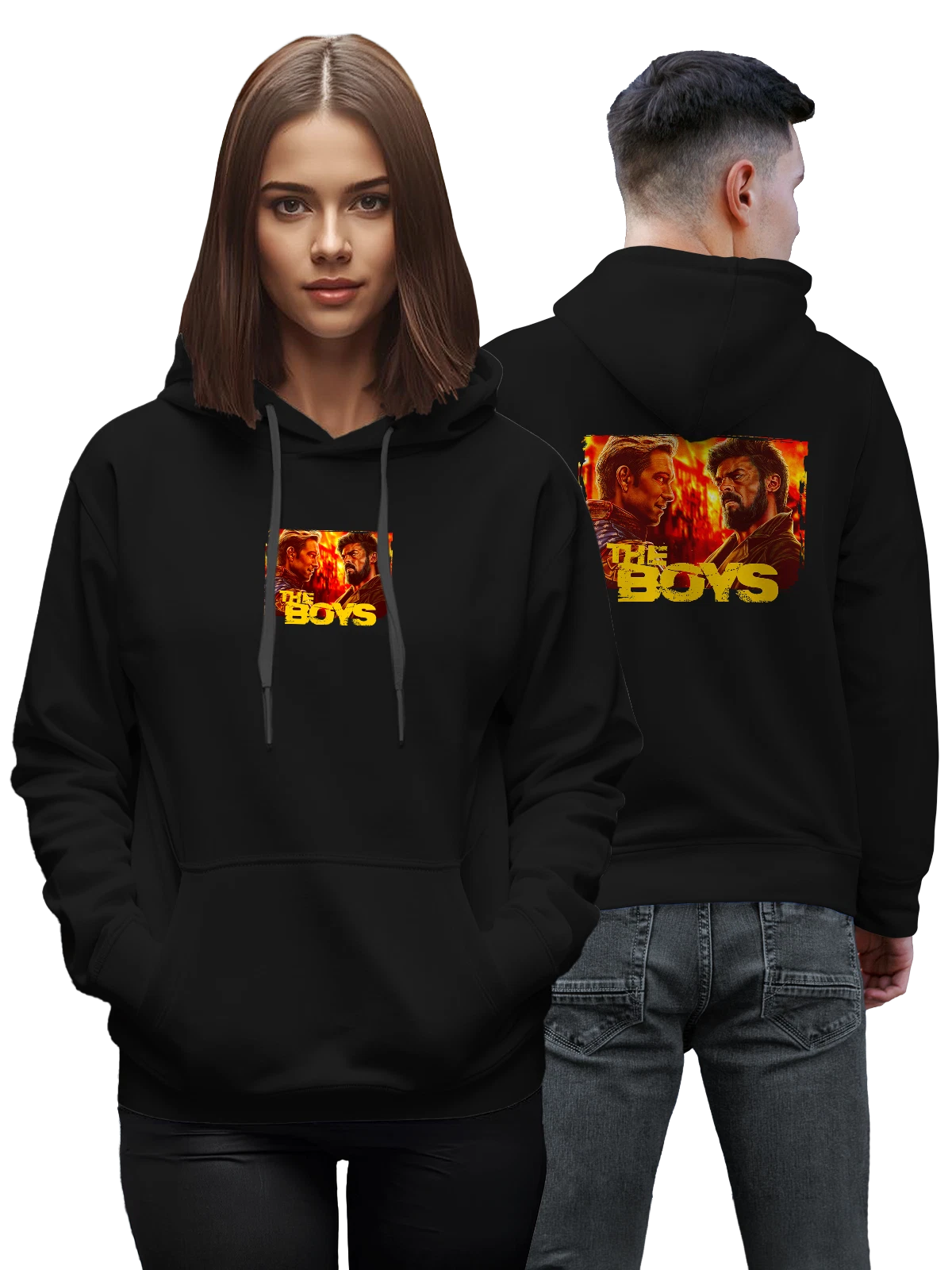 Худи Пацаны the Boys чёрное с принтом — футболка подростку — Чёрная, фото 1