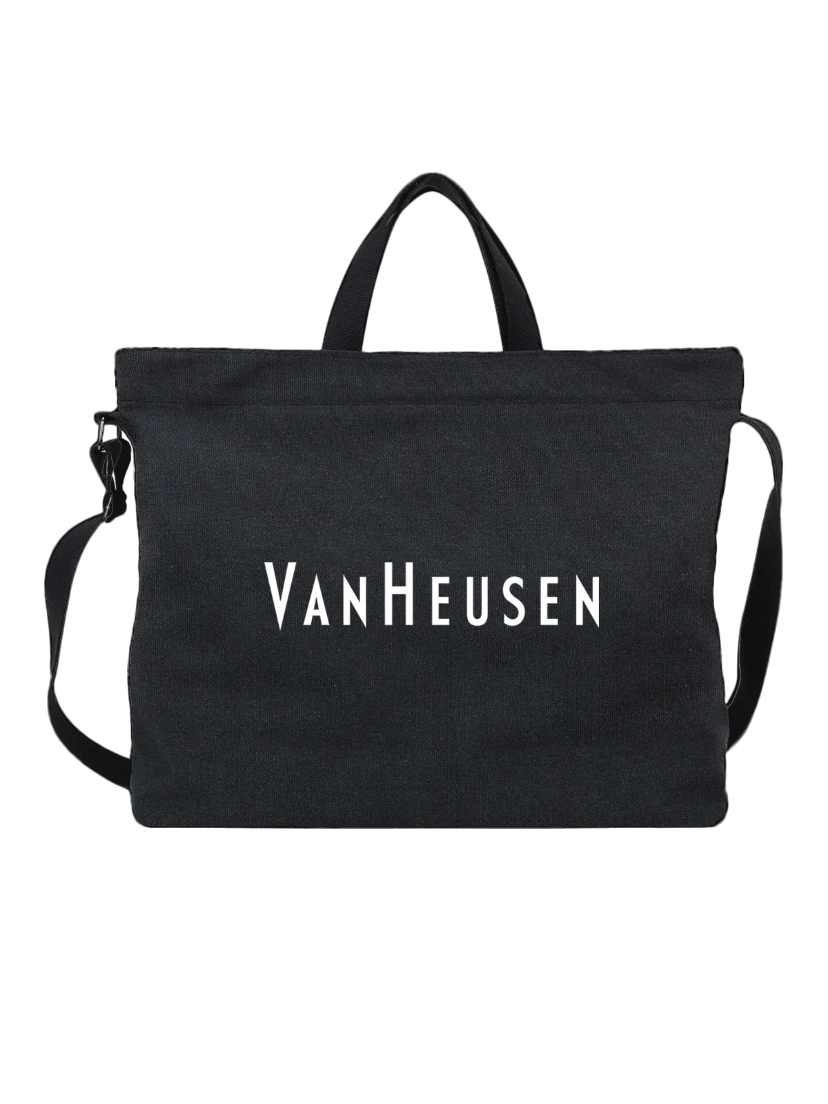 Сумка чёрная с принтом Van Heusen — современная айдентика — Чёрная, фото 1