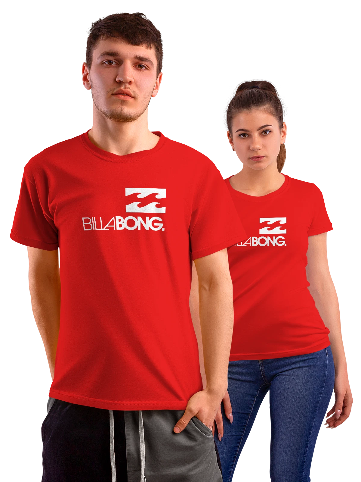 Футболка Billabong красная с принтом — серфбординг и пляж — Красная, фото 1