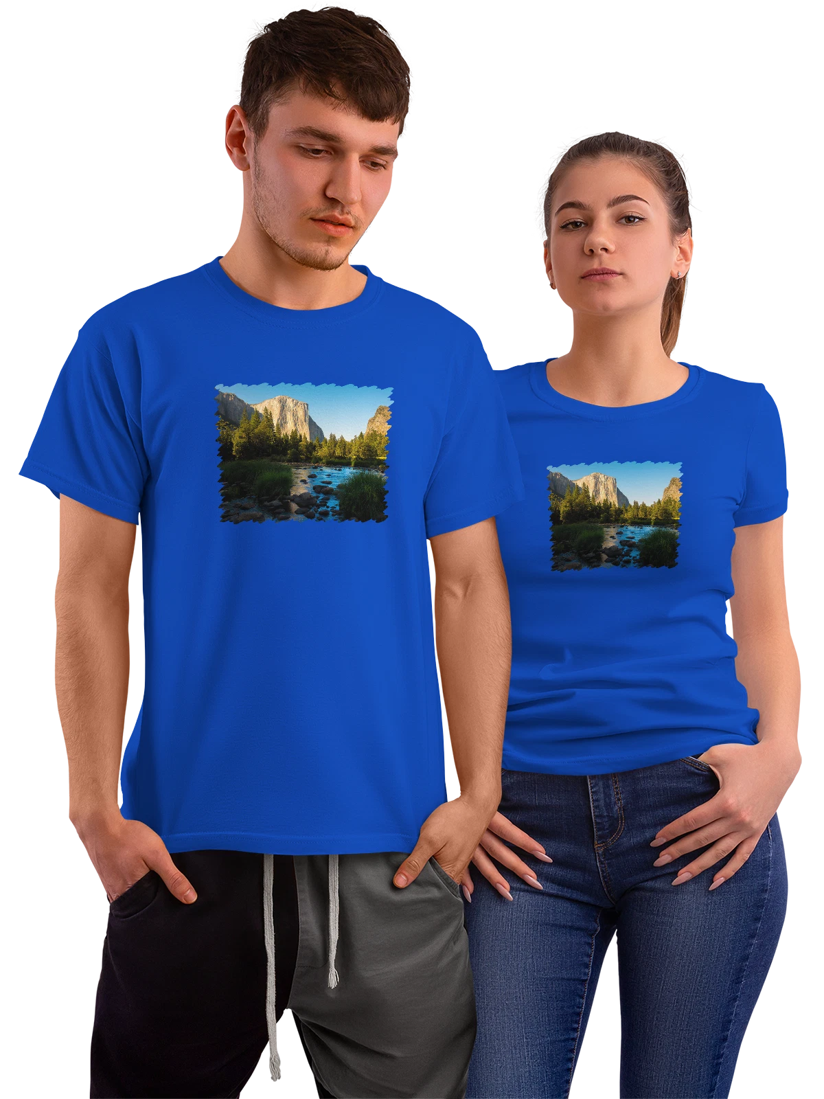 Футболка Природа Yosemite синяя с принтом — путешествия — Синяя, фото 1