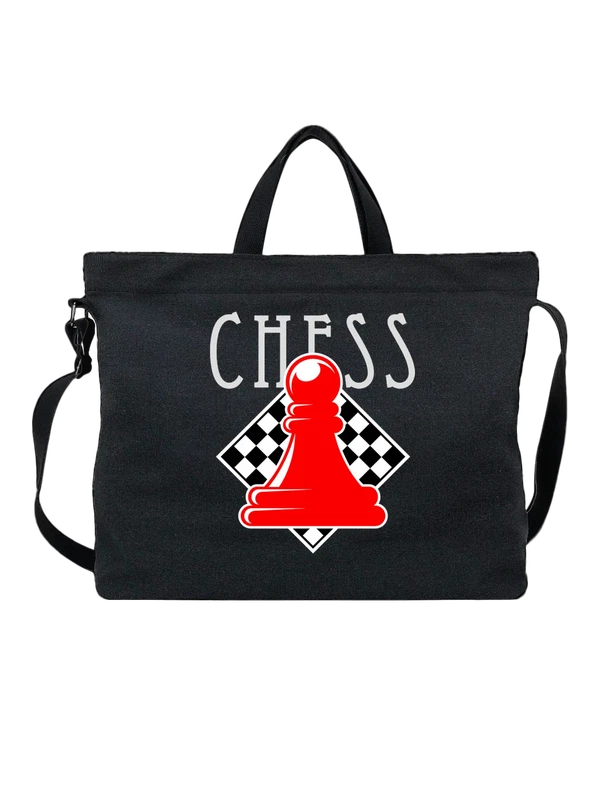 Сумка надпись chess — Чёрная, фото 1
