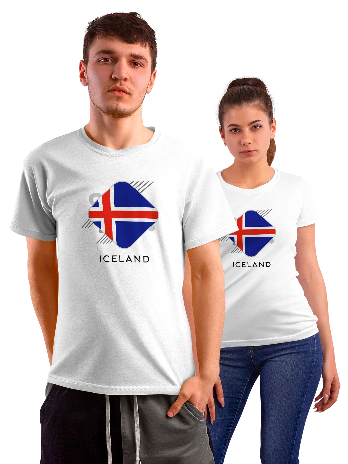 Футболка Флаг Исландии Iceland белая с принтом — национальная символика — Белая, фото 1