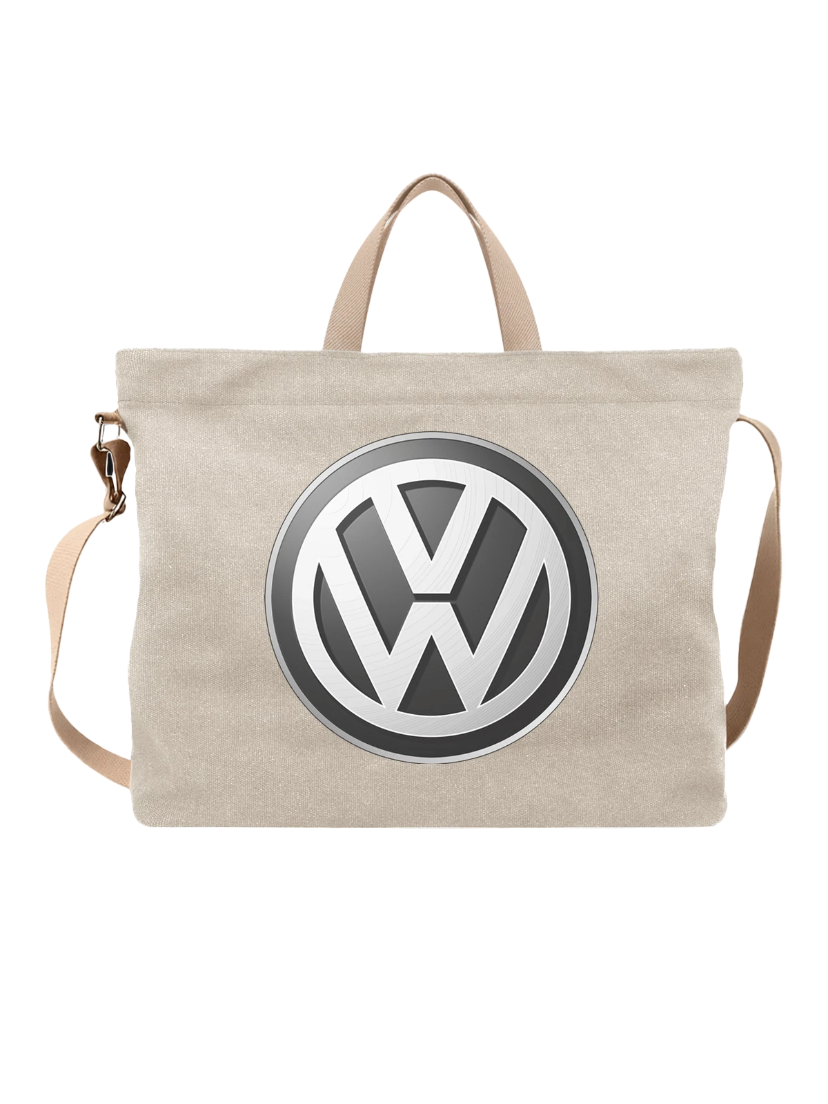 Сумка Volkswagen белая с принтом — классический логотип — Белая, фото 1