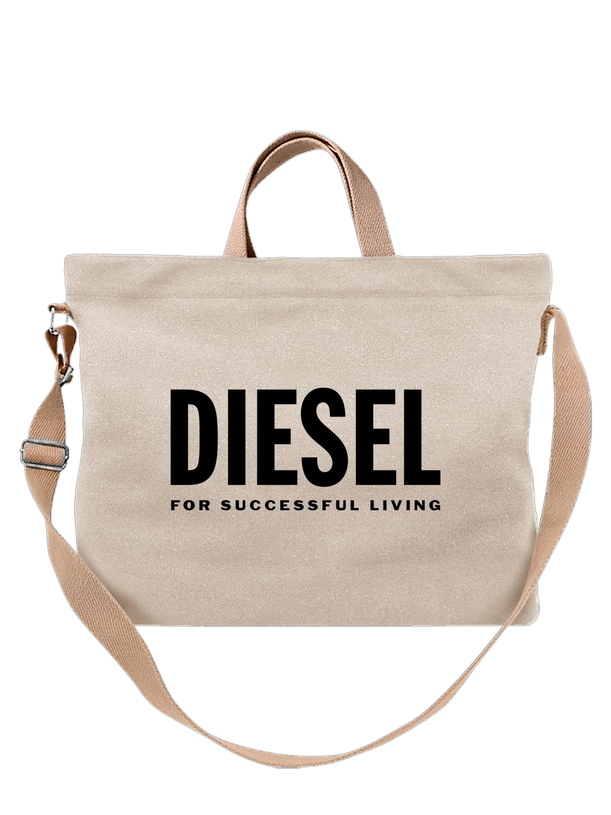 Сумка Diesel белая с принтом — рок эстетика — Белая, фото 1