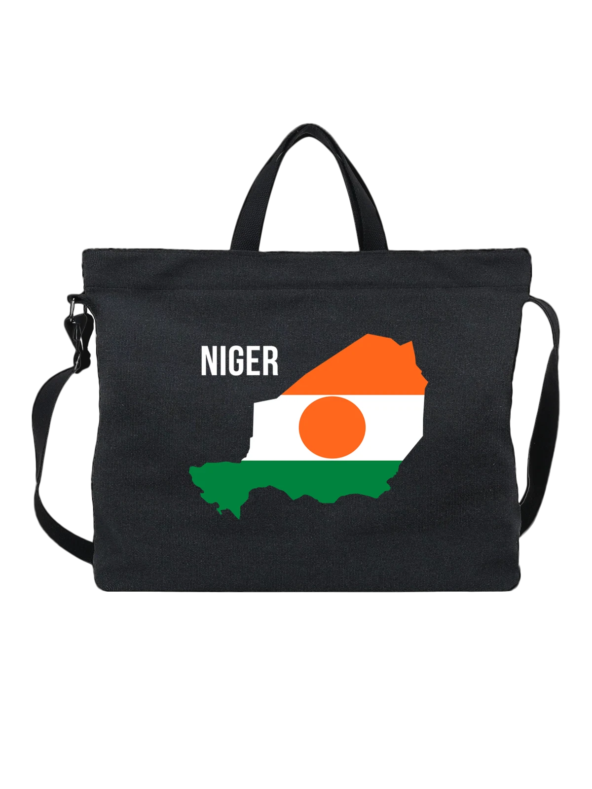 Сумка с флагом Нигера Niger чёрная с принтом — национальная символика — Чёрная, фото 1