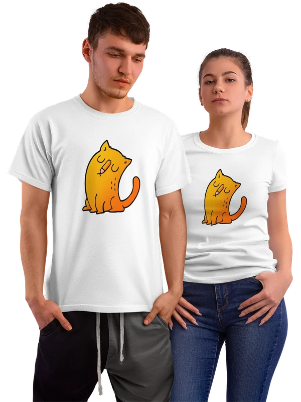 Футболка с котом — Белая, фото 1