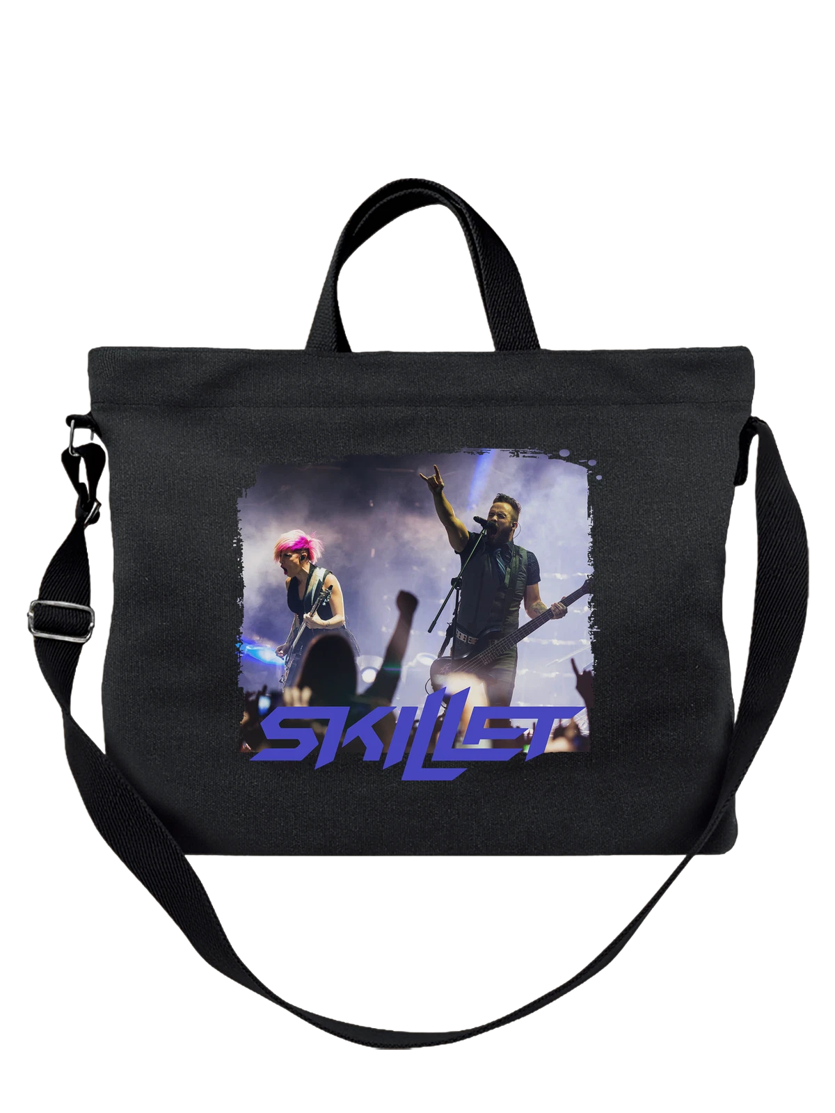 Сумка Skillet Скелет чёрная с принтом — темная эстетика — Чёрная, фото 1