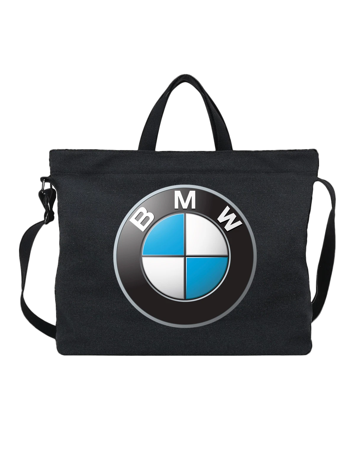 Сумка BMW чёрная с принтом — трехмерный значок — Чёрная, фото 1