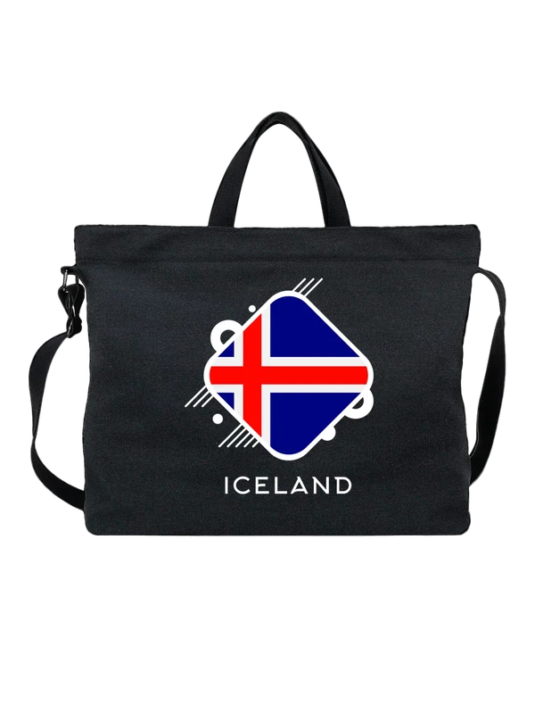 Сумка флаг Исландии Iceland — Чёрная, фото 1