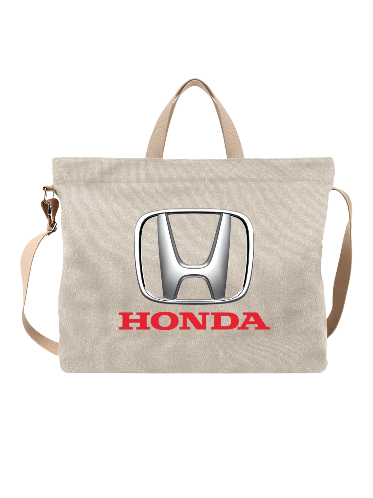 Сумка Honda белая с принтом — классический шильдик — Белая, фото 1