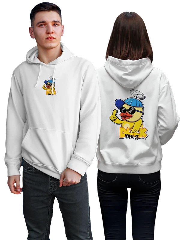 Худи утенок duck you — Белая, фото 1