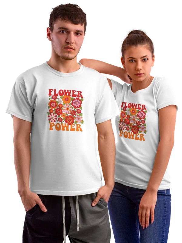 Футболка цветы flower power — Белая, фото 1