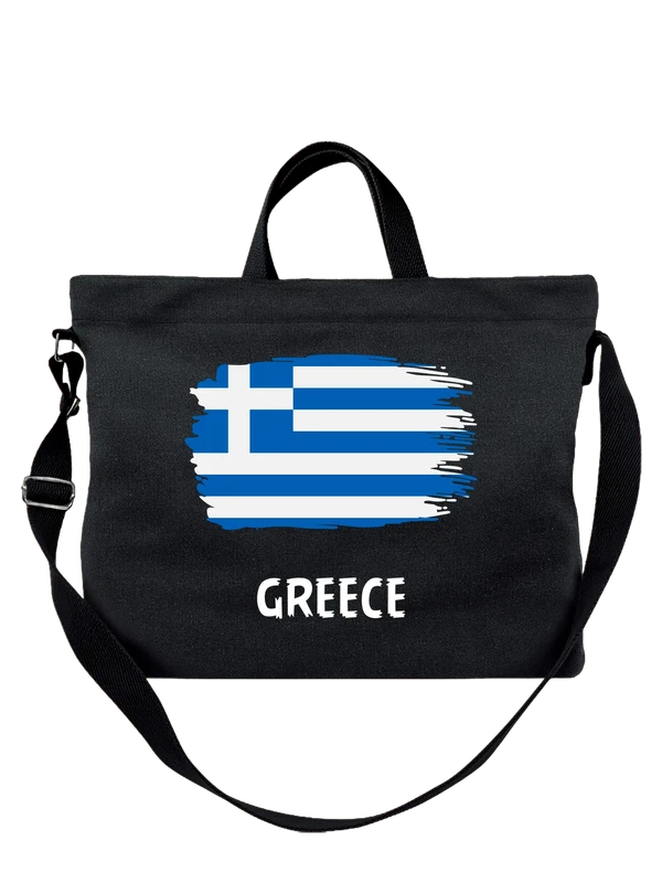 Сумка с флагом Греция Greece — Чёрная, фото 1