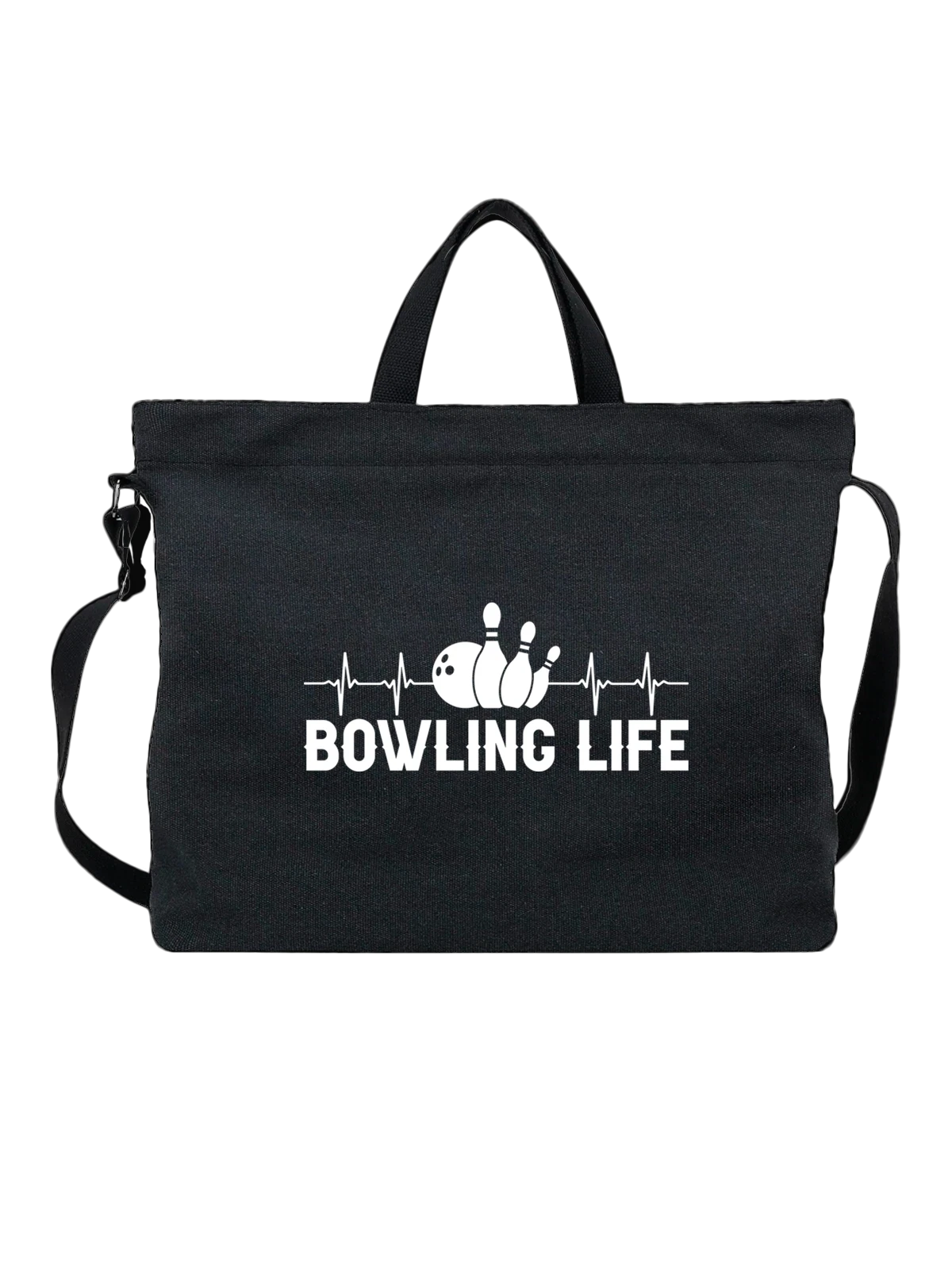 Сумка Боулинг bowling life чёрная с принтом — спортивный инвентарь — Чёрная, фото 1