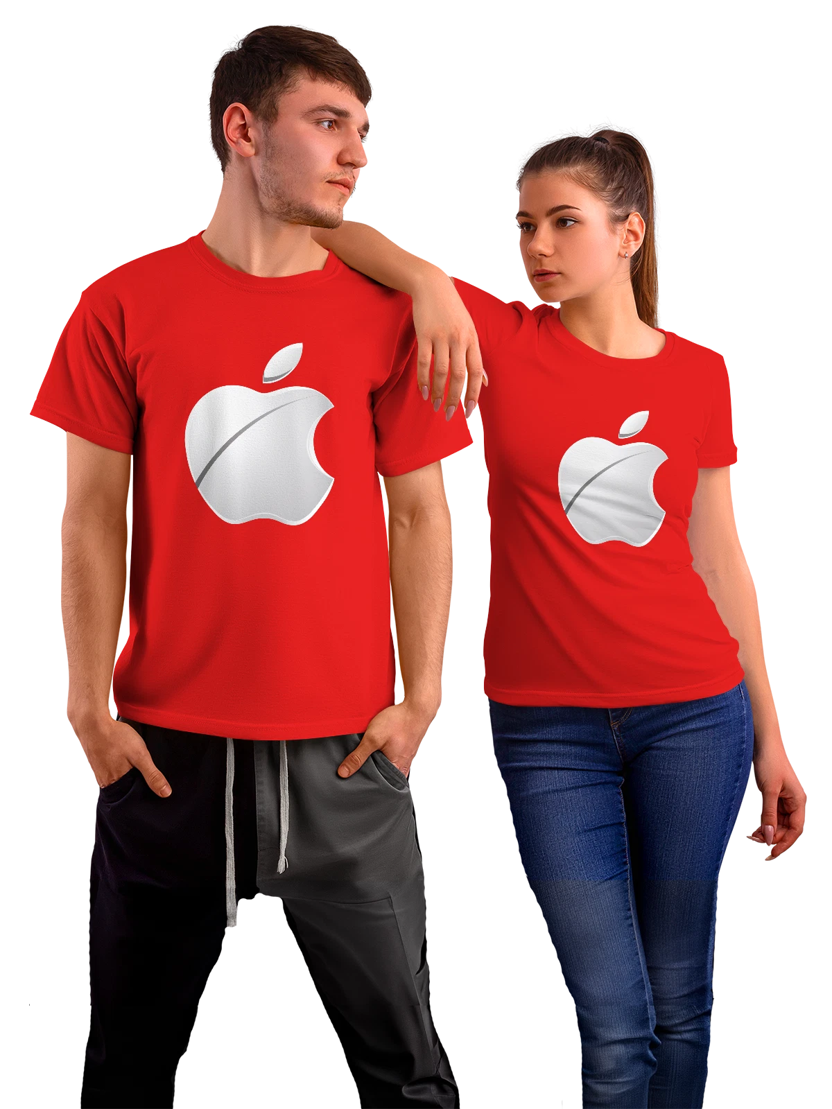 Футболка Apple красная с принтом — технологическая эмблема — Красная, фото 1