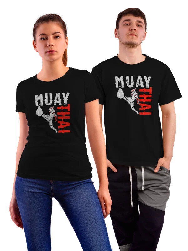 Футболка надпись muay thai — Чёрная, фото 1