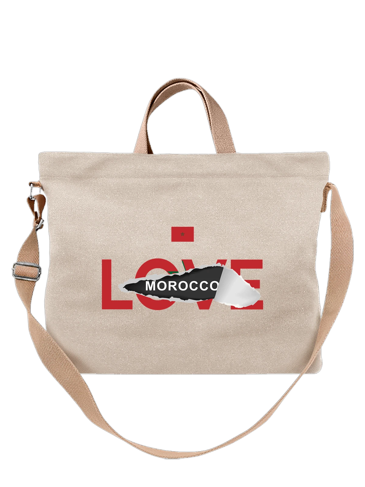 Сумка Флаг Марокко Morocco белая с принтом — национальная символика — Белая, фото 1