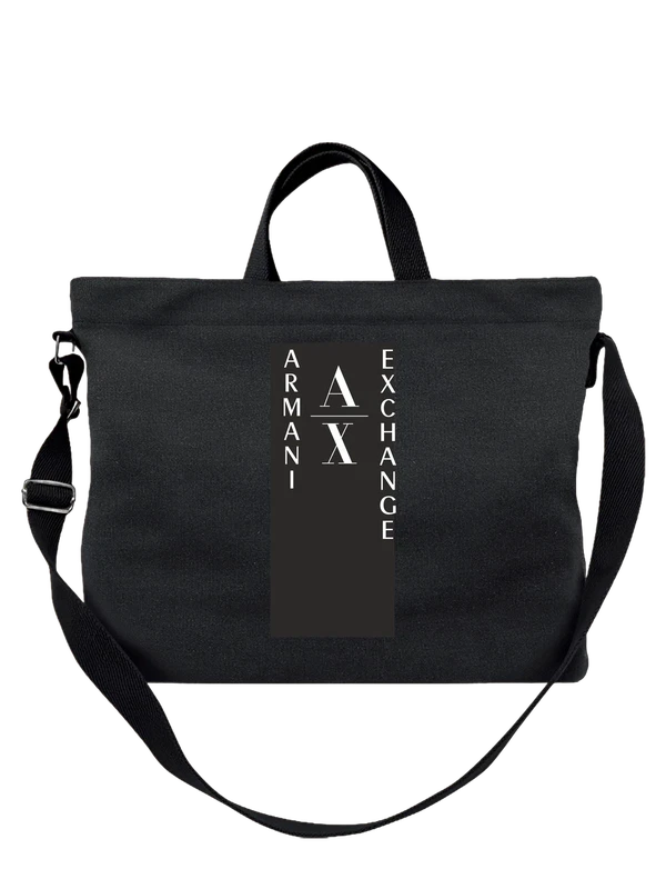 Сумка Armani Exchange с крупными буквами AX — Чёрная, фото 1