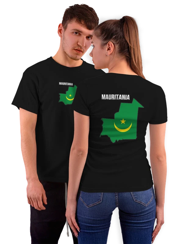Футболка с флагом Мавритании Mauritania — Чёрная, фото 1