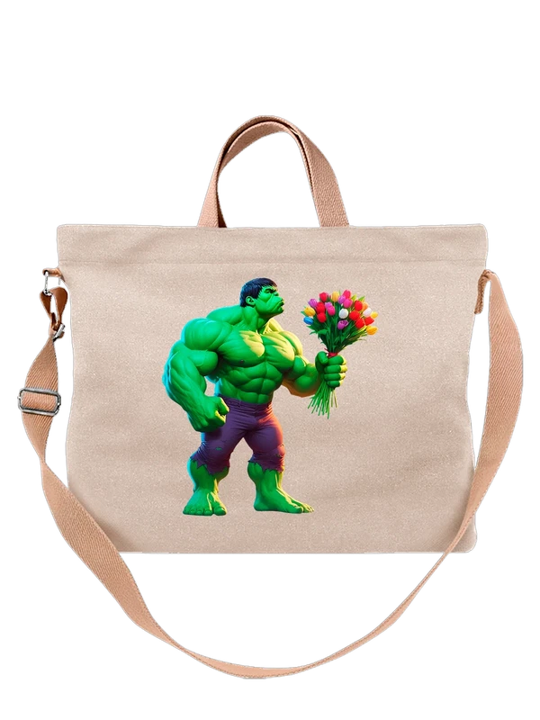 Сумка Халк Hulk с цветами — Белая, фото 1