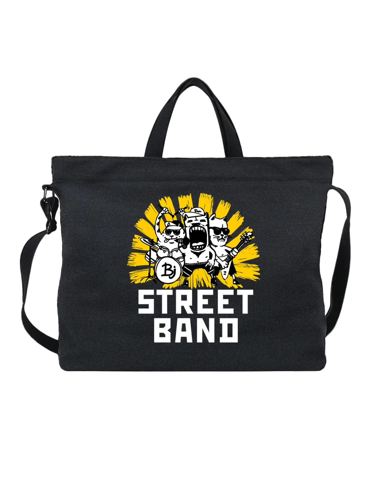 Сумка Streed band чёрная с принтом — футболка подростку — Чёрная, фото 1