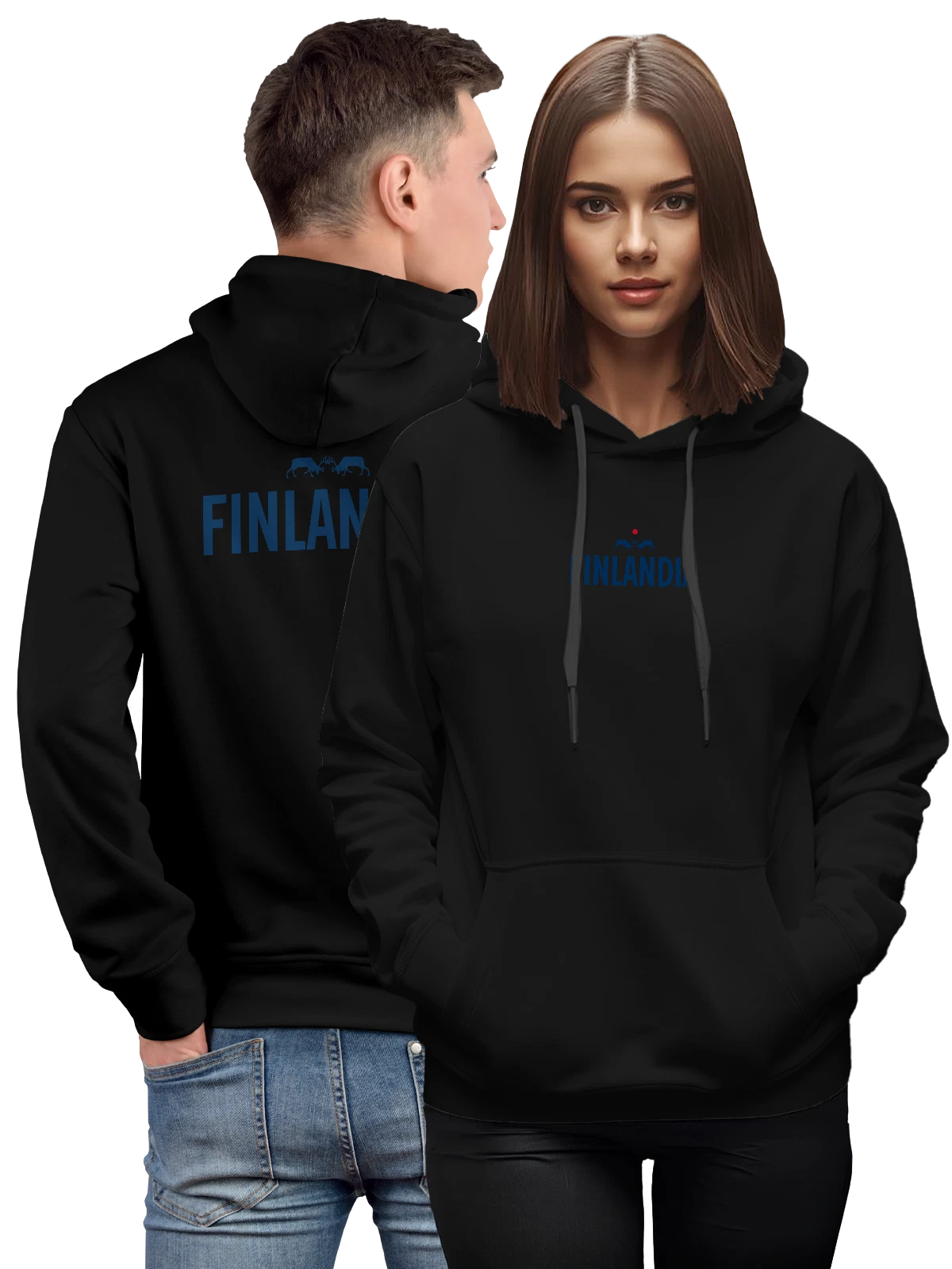 Худи Finlandia чёрное с принтом — футболка для вечеринки — Чёрная, фото 1