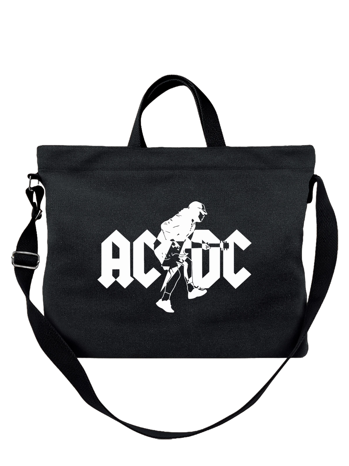 Сумка Группы AC DC логотип чёрная с принтом — гитарная музыка — Чёрная, фото 1