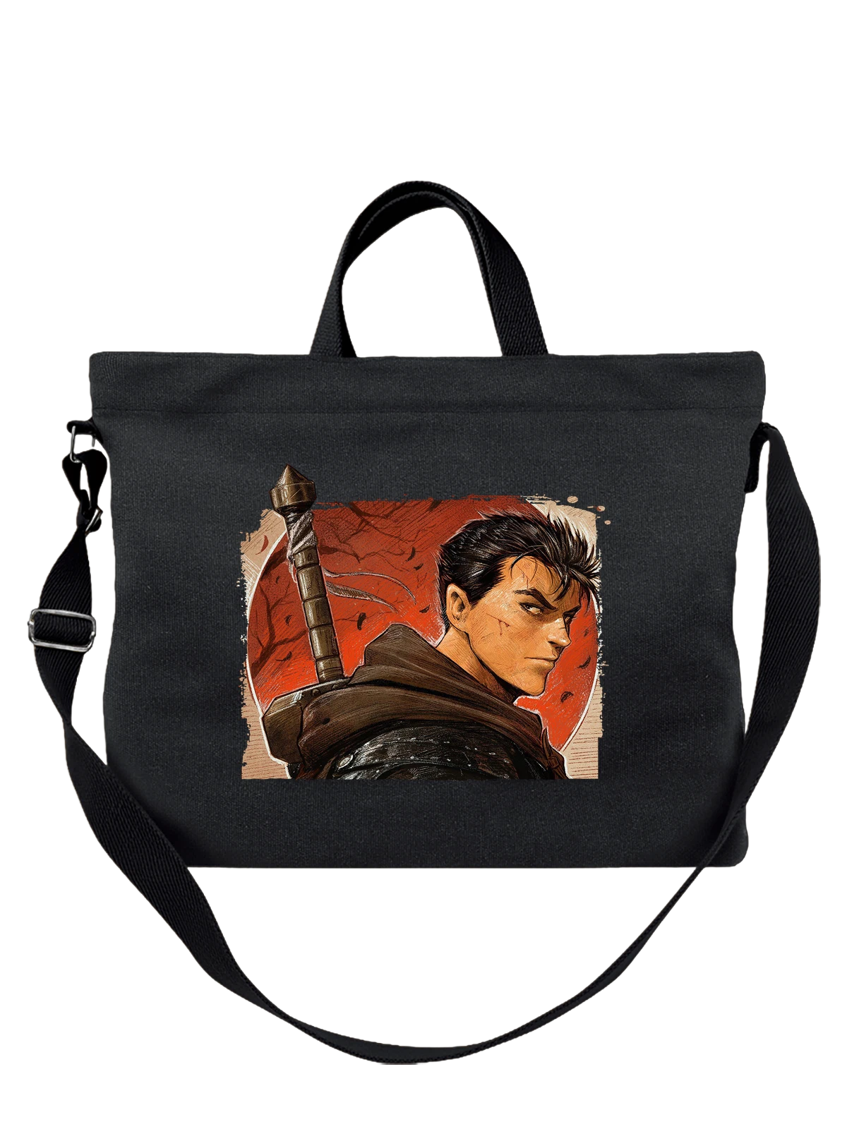 Сумка с Берсерком чёрная с принтом — футболка подростку — Чёрная, фото 1