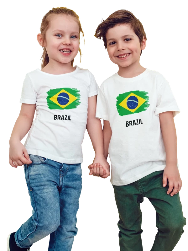 Футболка с флагом Бразилии Brazil — Белая, фото 1