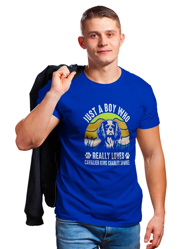 Футболка кавалер кинг чарльз спаниель — Синяя, фото 1