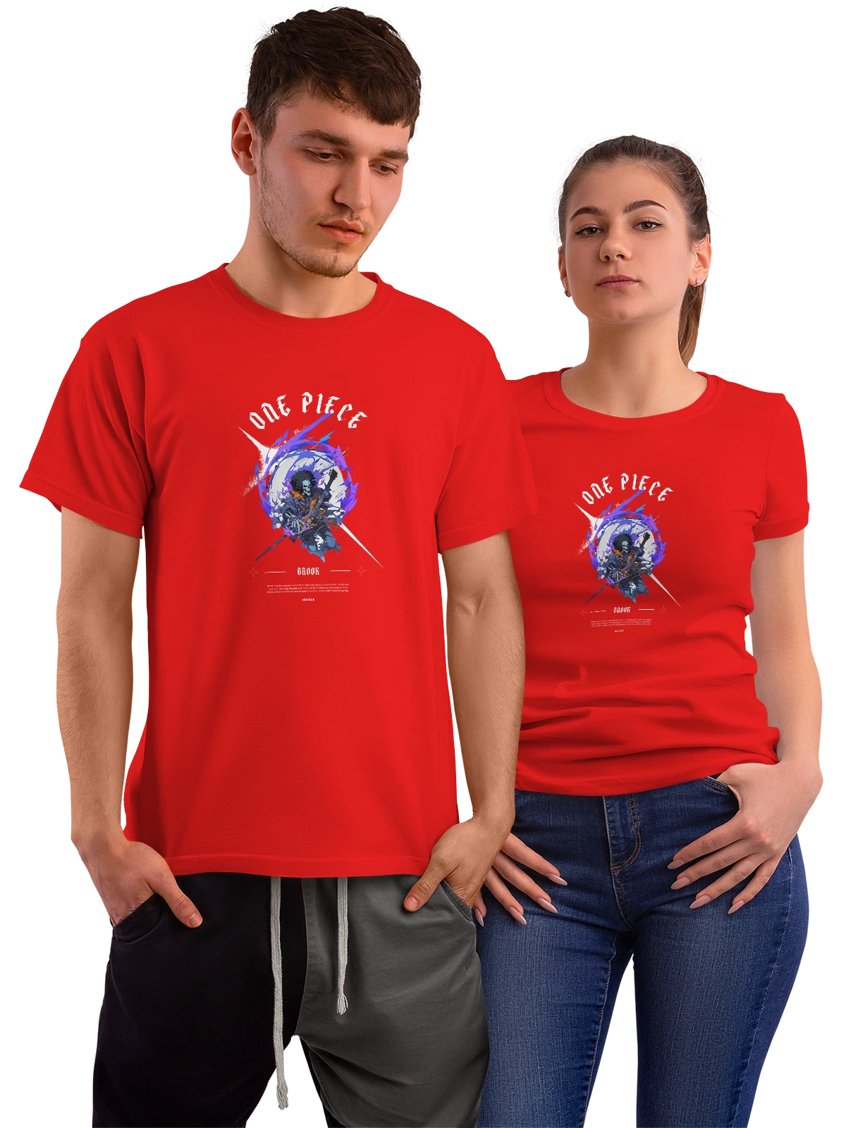 Футболка Скелет гитарист в вихре пурпурной энергии красная с принтом — темный образ — Красная, фото 1