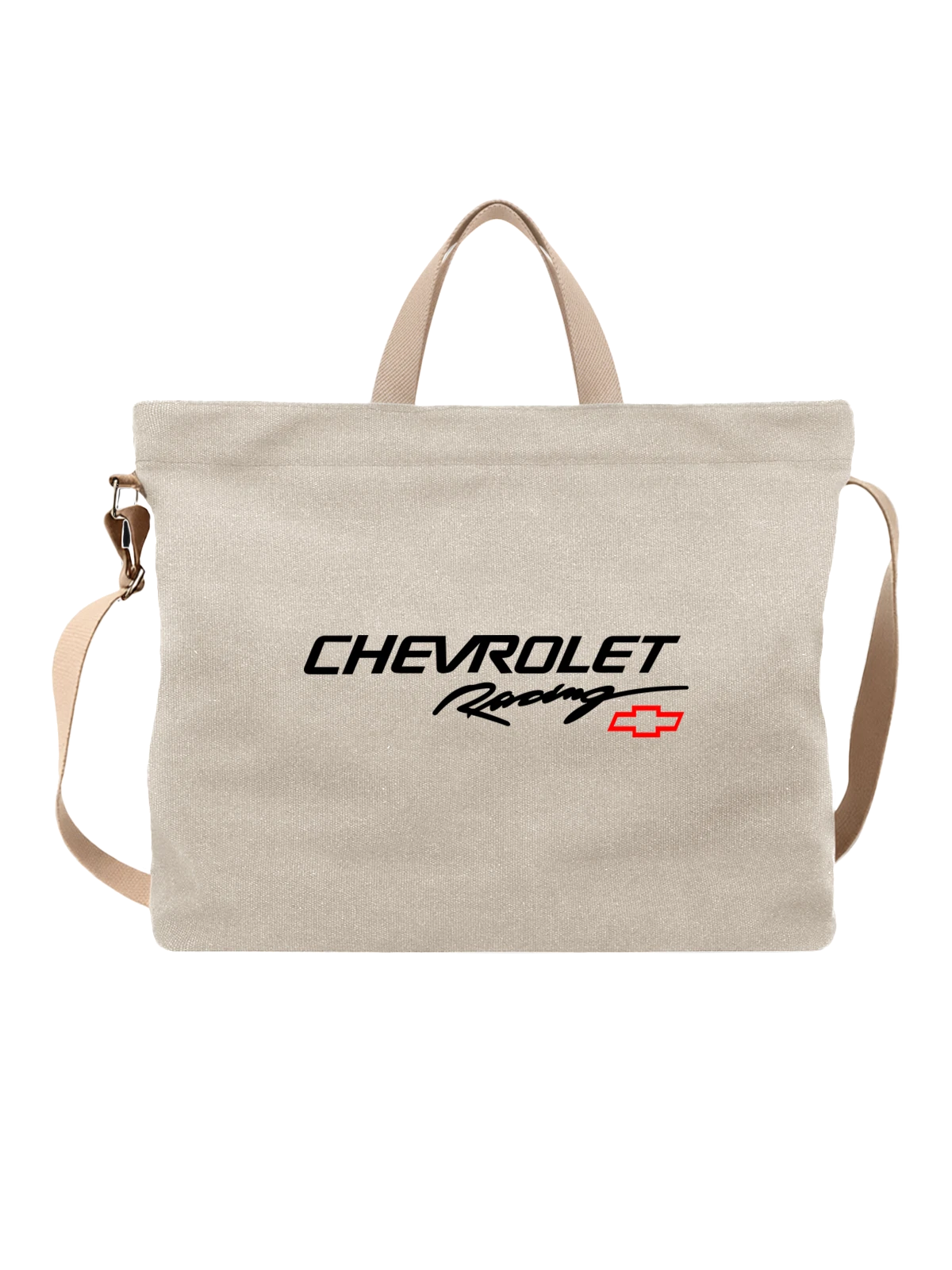 Сумка Chevrolet белая с принтом — контрастный принт — Белая, фото 1