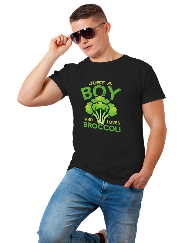 Футболка с брокколи just a boy — Чёрная, фото 1