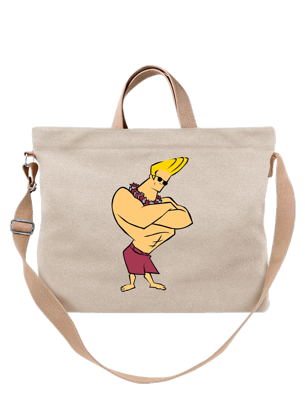 Сумка Джонни Браво Johnny bravo белая с принтом — ностальгия по мультфильмам — Белая, фото 1