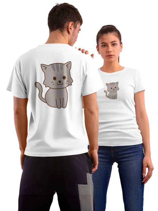 Футболка с котом — Белая, фото 1