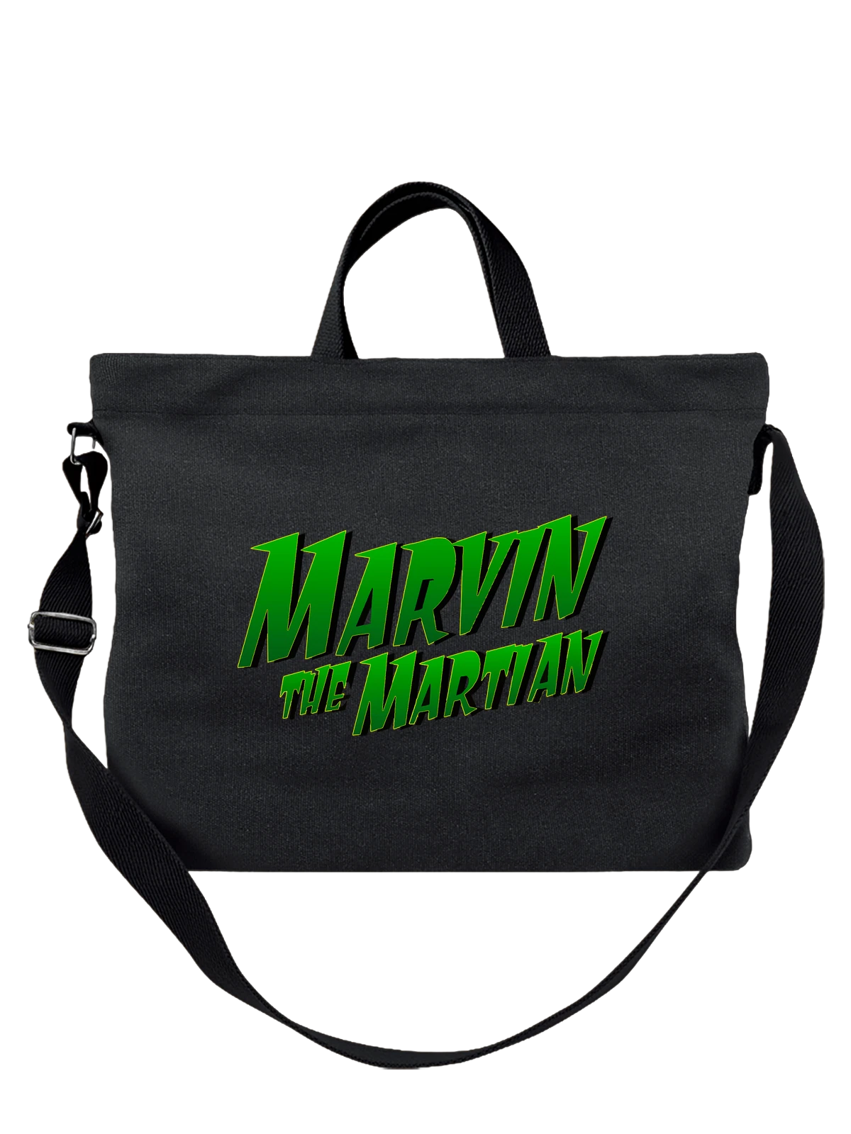 Сумка Безумные мелодии Marvin the Martian чёрная с принтом — футболка подростку — Чёрная, фото 1