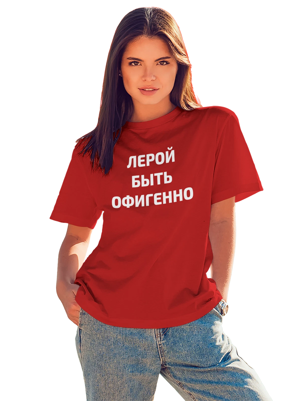 Футболка Имя Лера красная с принтом — надпись с именем — Красная, фото 1