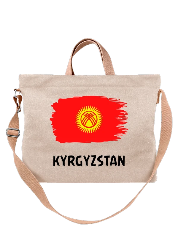 Сумка с флагом Кыргызстан Kyrgyzstan — Белая, фото 1