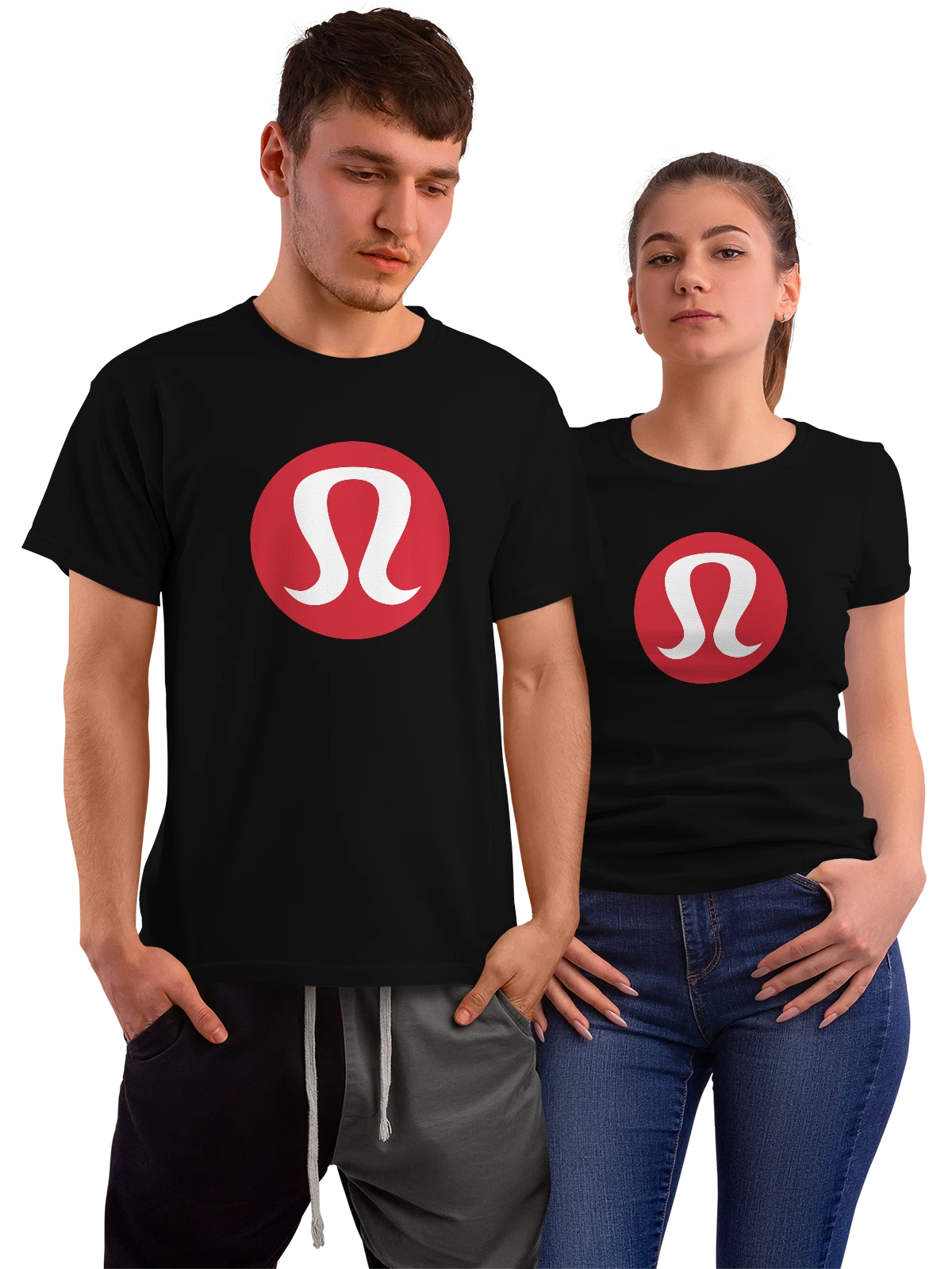 Футболка Lululemon чёрная с принтом — современная айдентика — Чёрная, фото 1