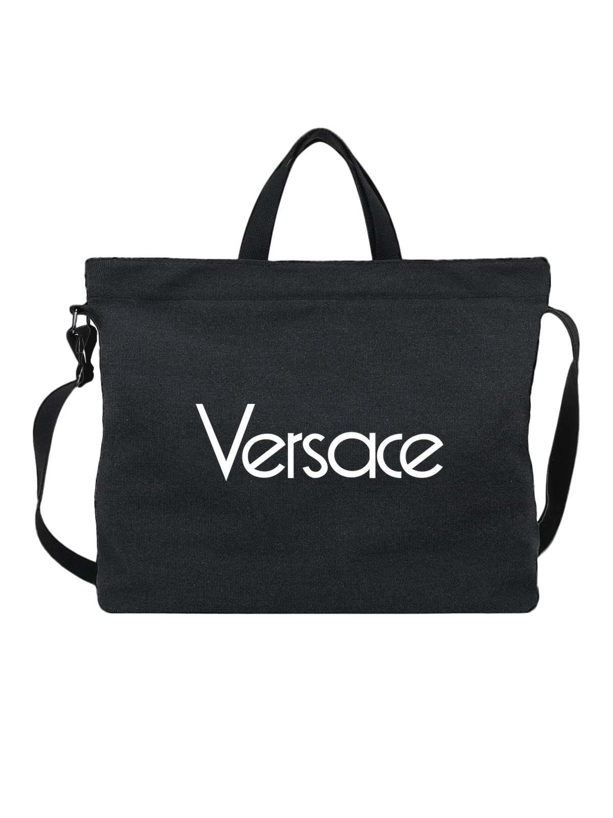 Сумка Versace чёрная с принтом — монохромный принт — Чёрная, фото 1