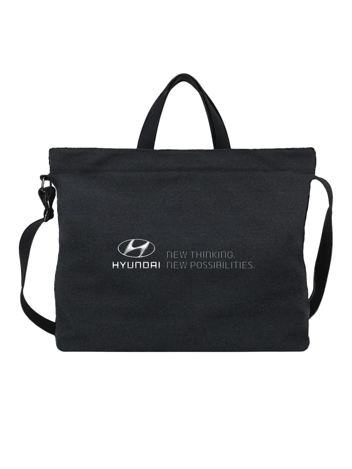 Сумка Hyundai чёрная с принтом — монохромный принт — Чёрная, фото 1