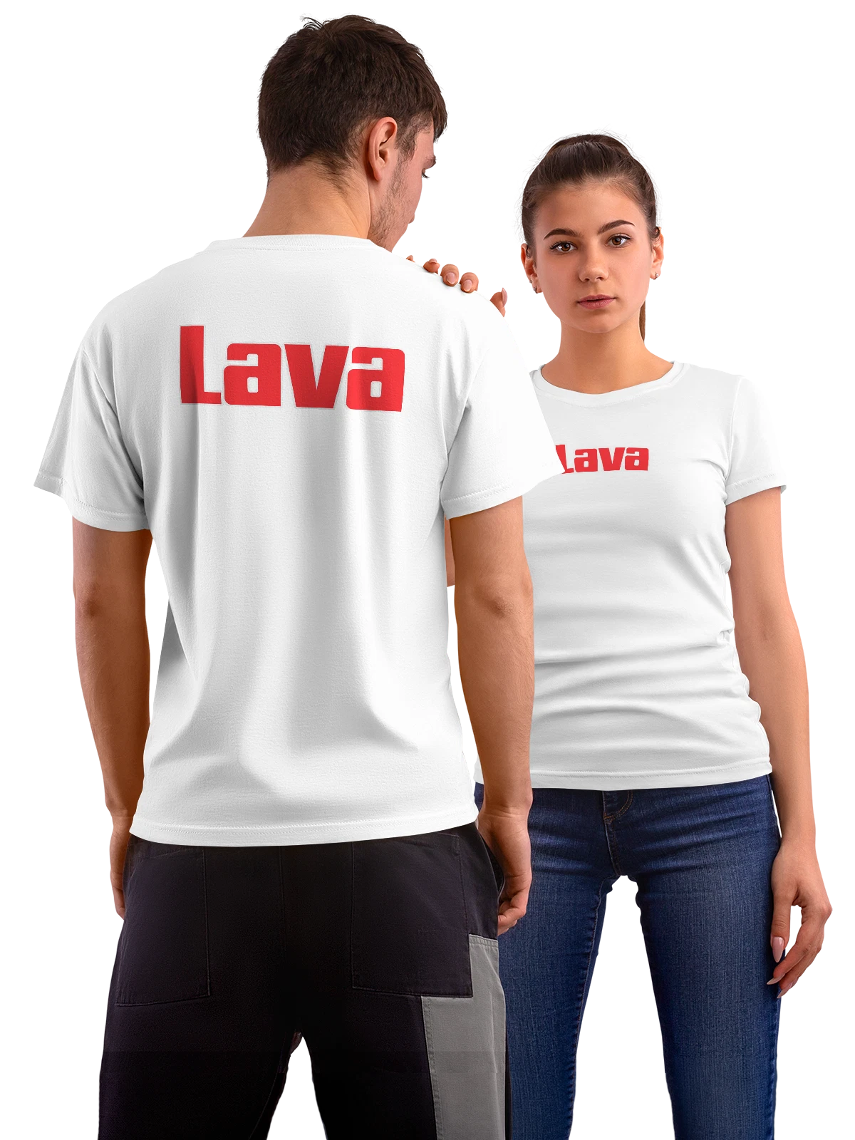 Футболка Lava белая с принтом на спине — современная айдентика — Белая, фото 1