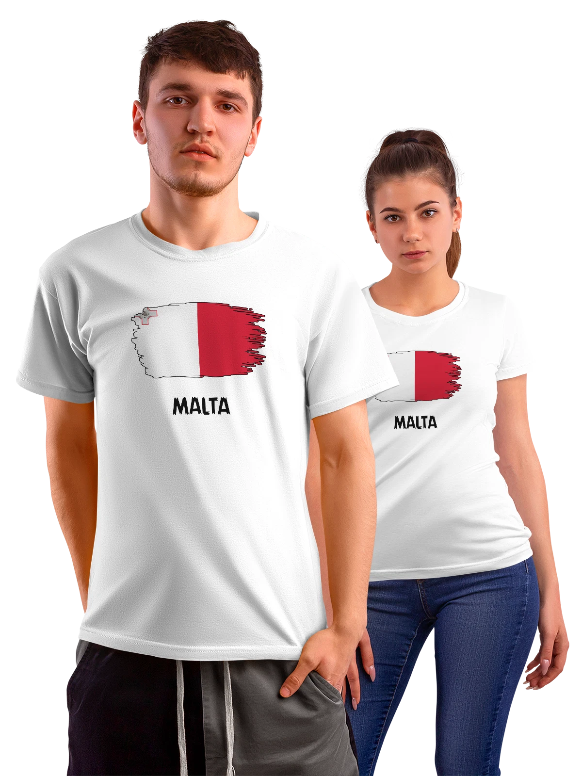 Футболка с флагом Мальта Malta белая с принтом — национальная символика — Белая, фото 1
