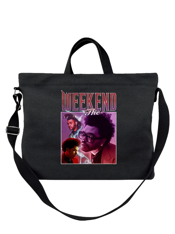 Сумка The Weeknd портрет певца в очках и костюме — Чёрная, фото 1