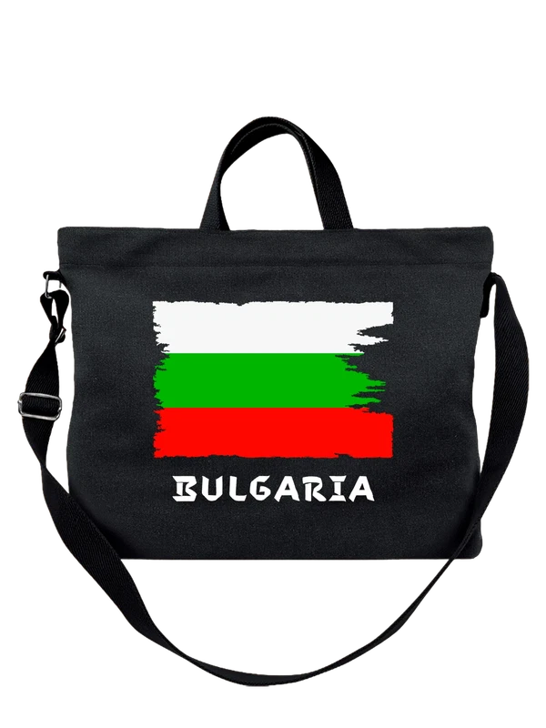 Сумка с флагом Болгарии Bulgaria — Чёрная, фото 1