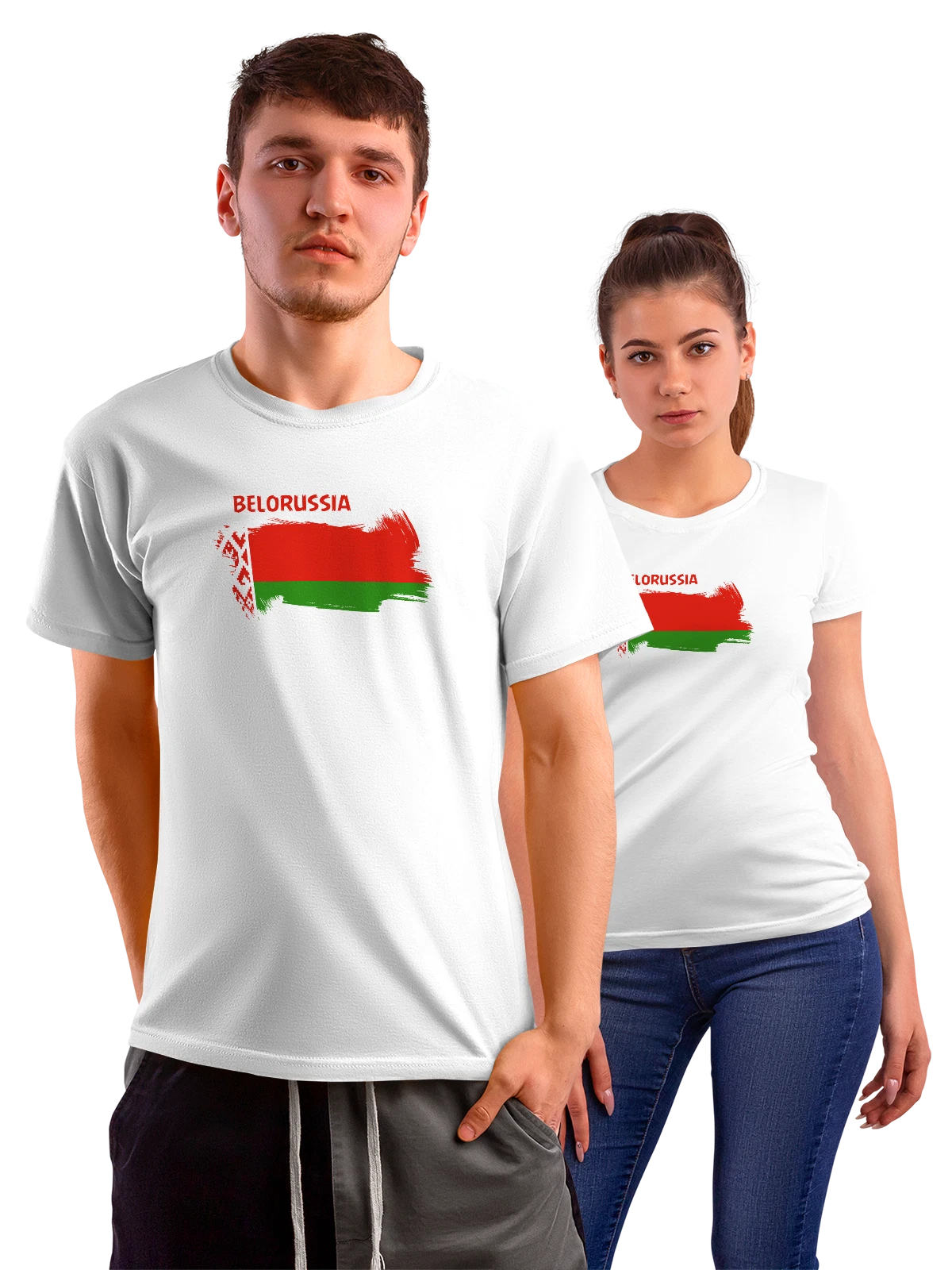 Футболка Флаг Беларуси Belarus белая с принтом — национальная символика — Белая, фото 1