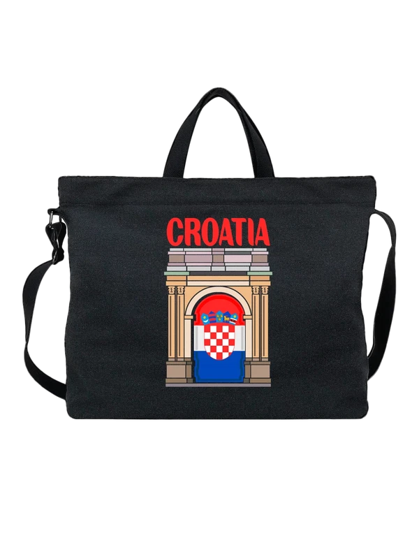 Сумка с флагом Хорватии Croatia — Чёрная, фото 1