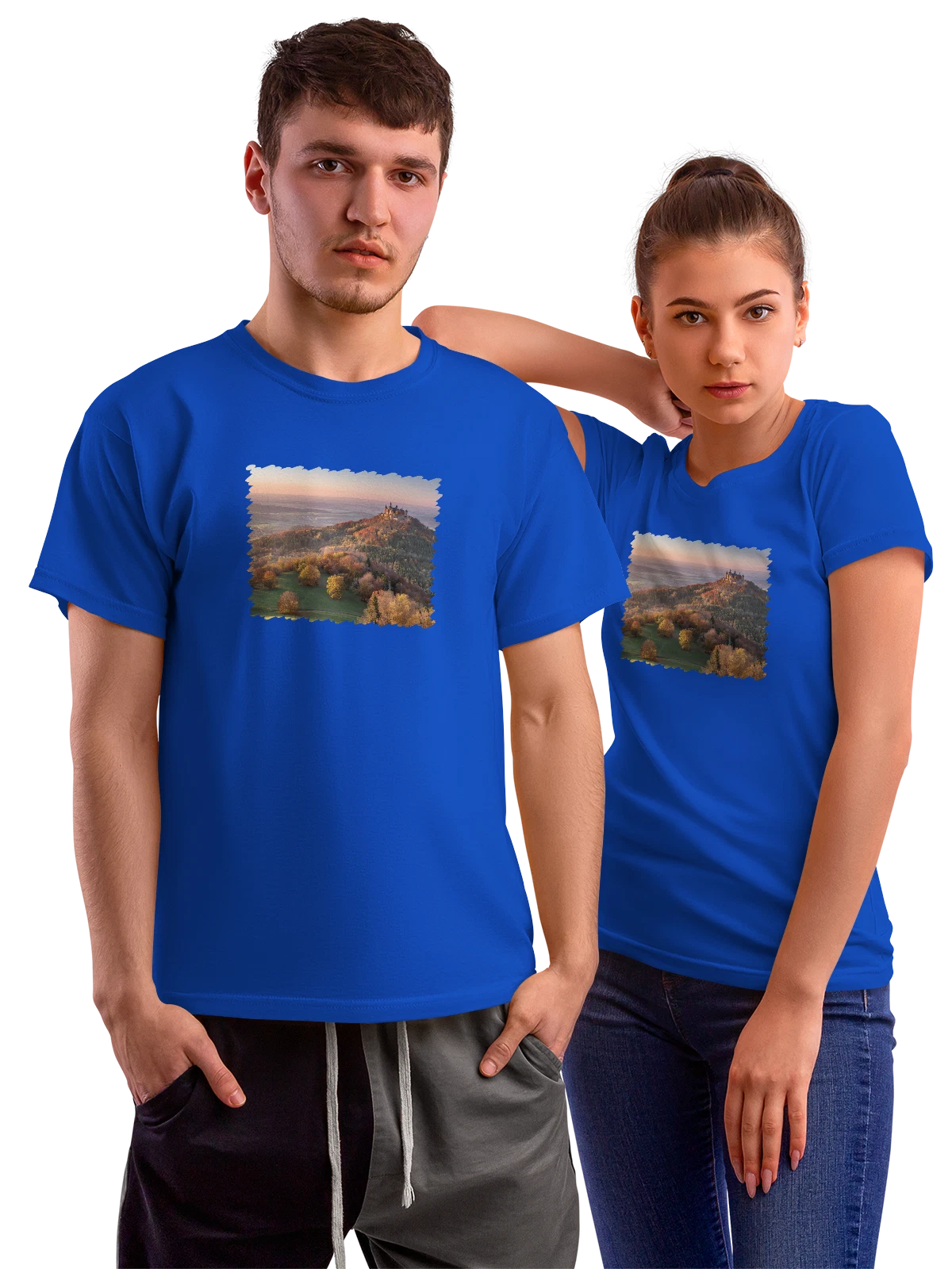 Футболка Пейзаж Hechingen синяя с принтом — дикая природа — Синяя, фото 1