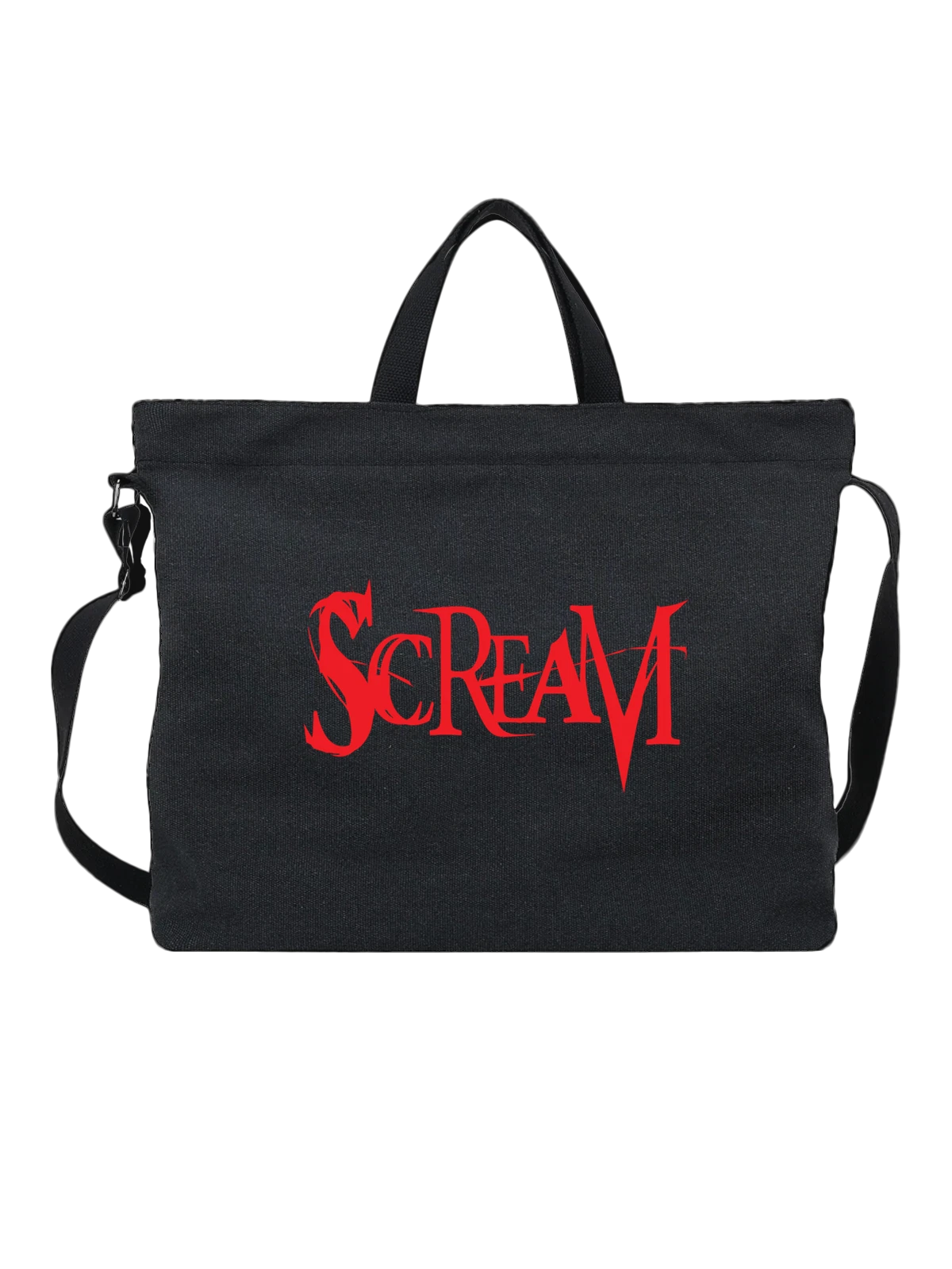 Сумка Надпись Крик Scream чёрная с принтом — подарок с юмором — Чёрная, фото 1